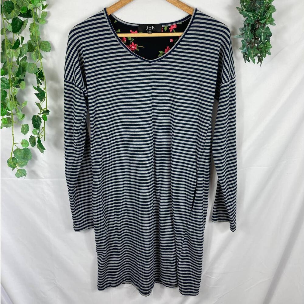 Joh Striped blue and grey long sleeve dress
